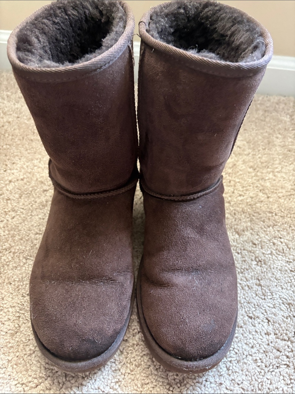 Brown UGG Shearling Lined Mid-Calf Boots